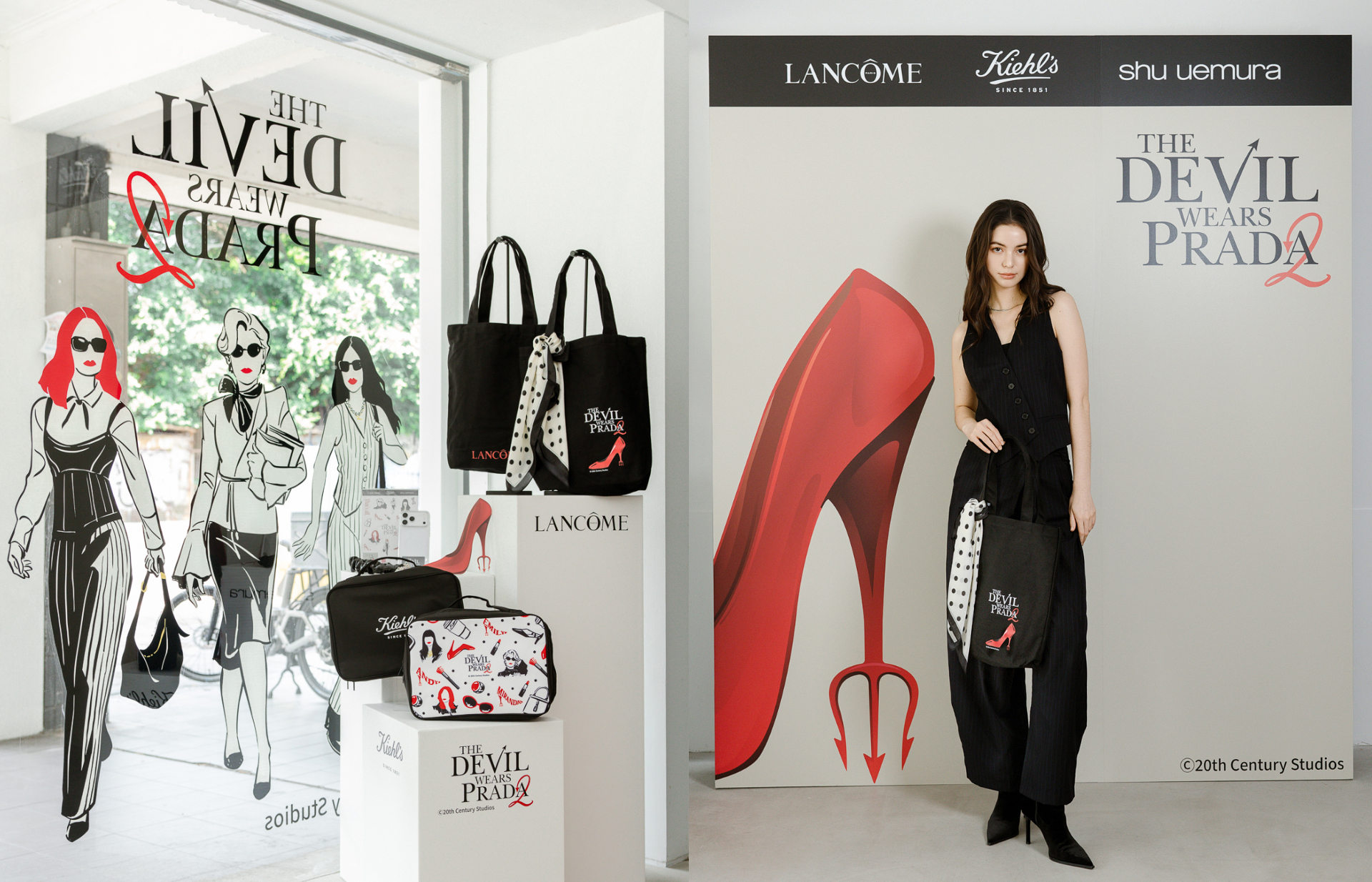 Lanc&ocirc;me蘭蔻、Kiehl's契爾氏、shu uemura 植村秀穿著Prada的惡魔2